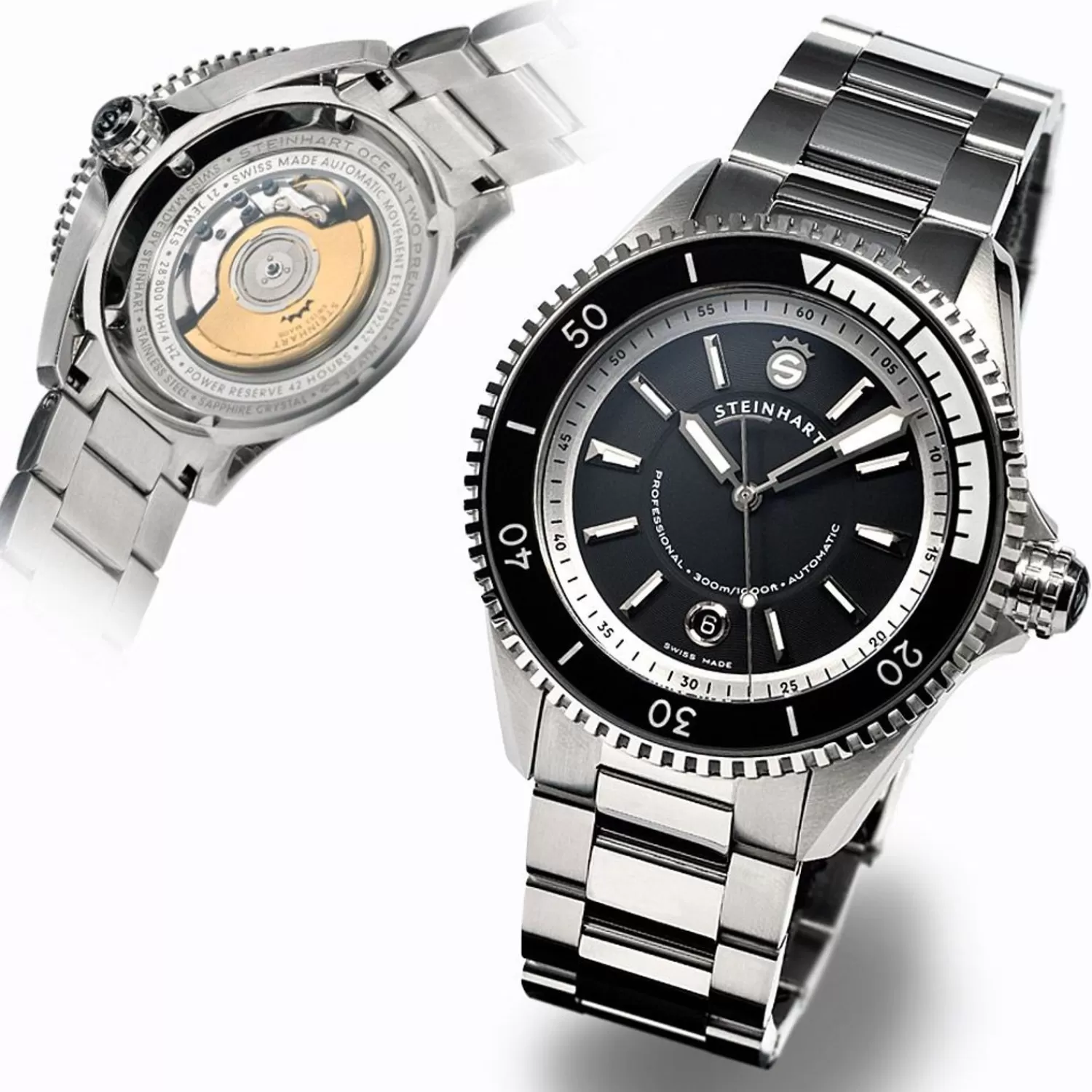 Ocean 2 Premium Black Diver Watch^Steinhart Watches Discount